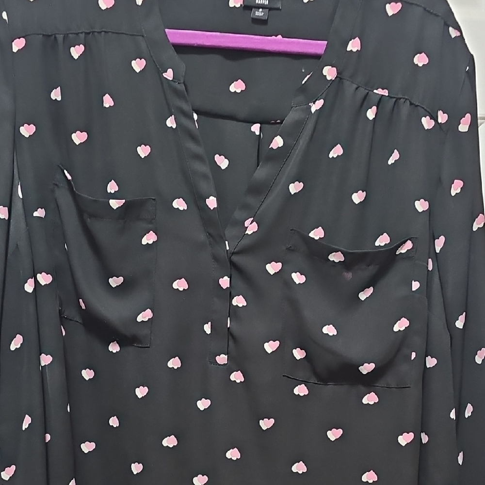 Torrid Black Top with Pink Heart Design - Picture 3 of 4